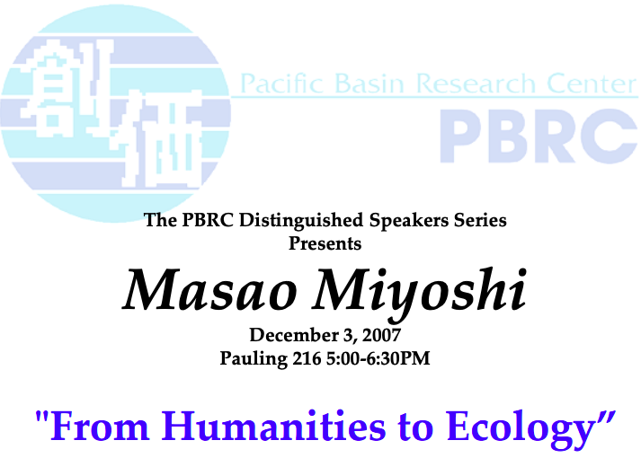 Masao Miyoshi speaker poster