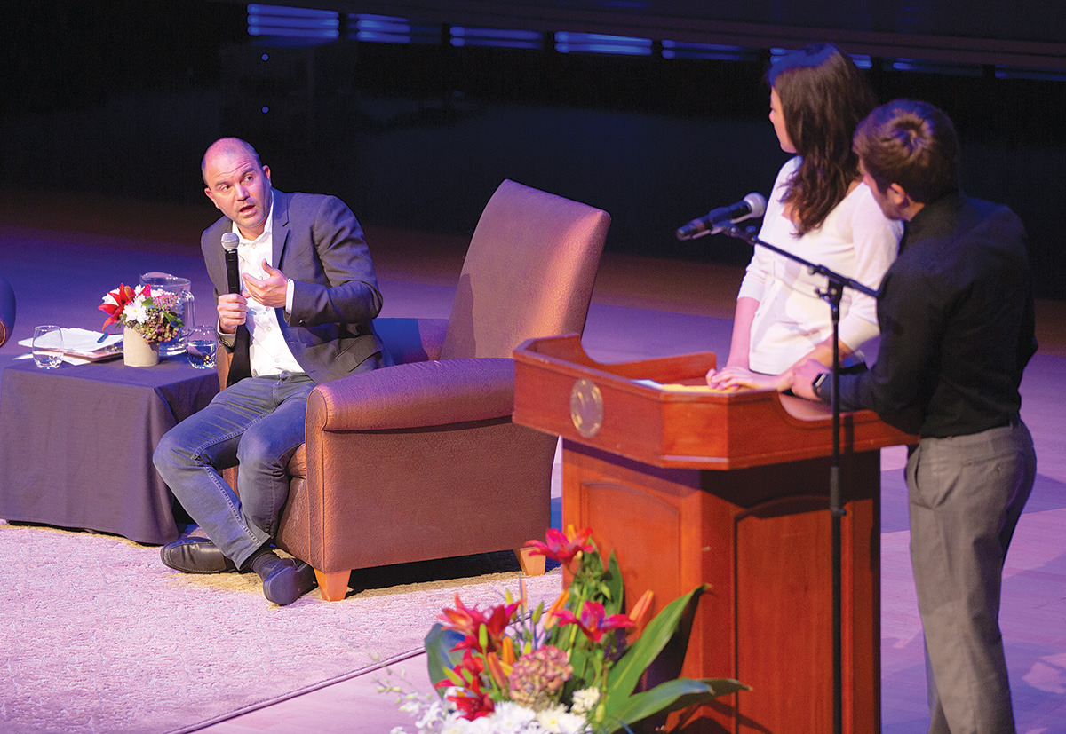 Ben Rhodes engages questions from Soka students