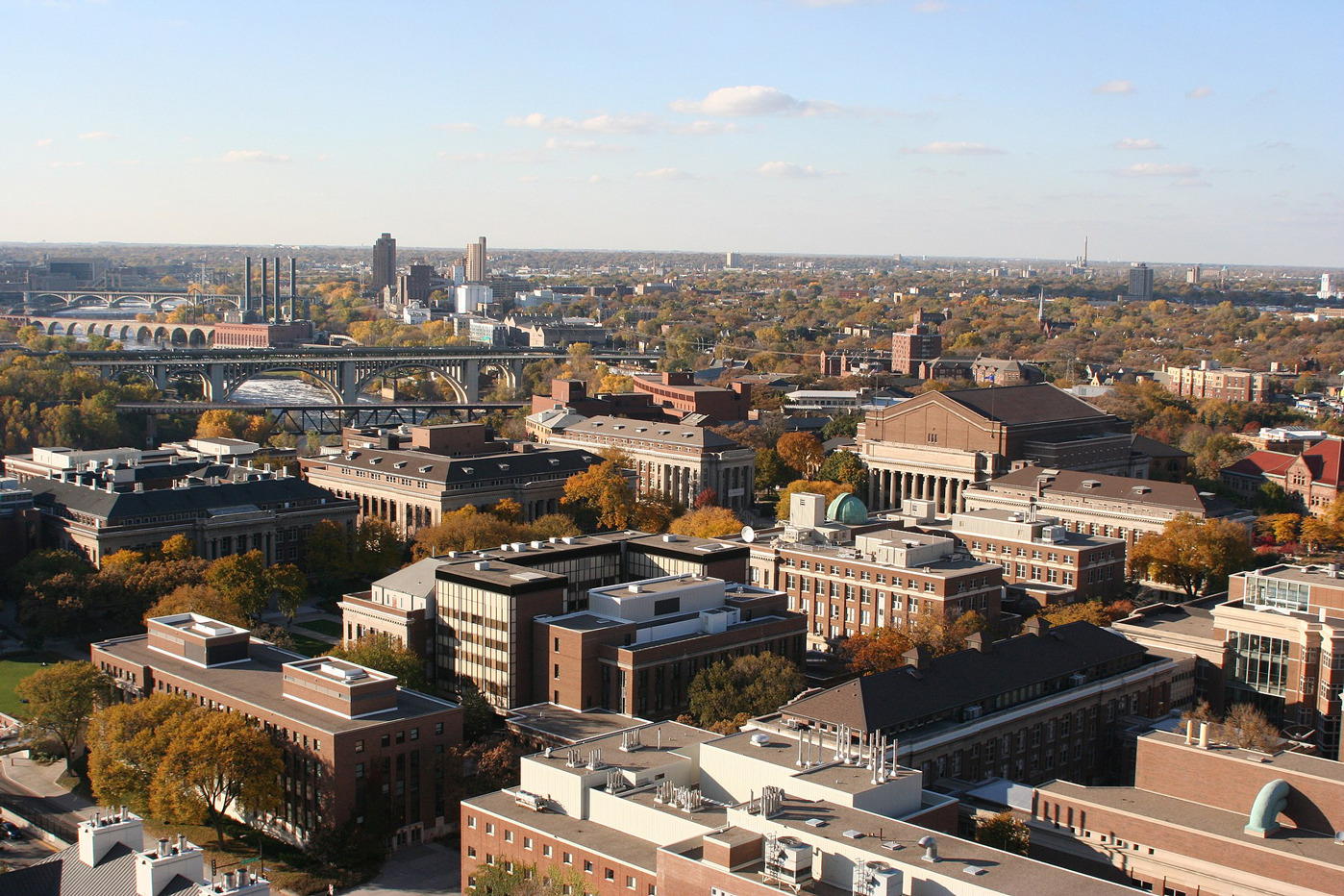 Aerial view of University of Minnesota Campus