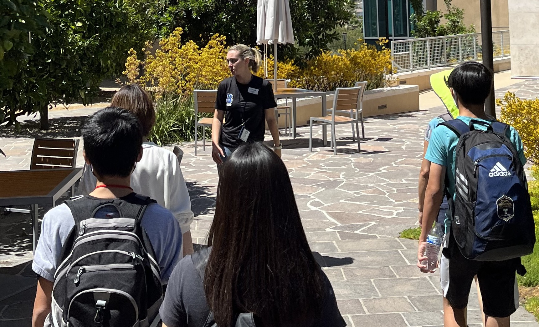 a student providing a campus tour