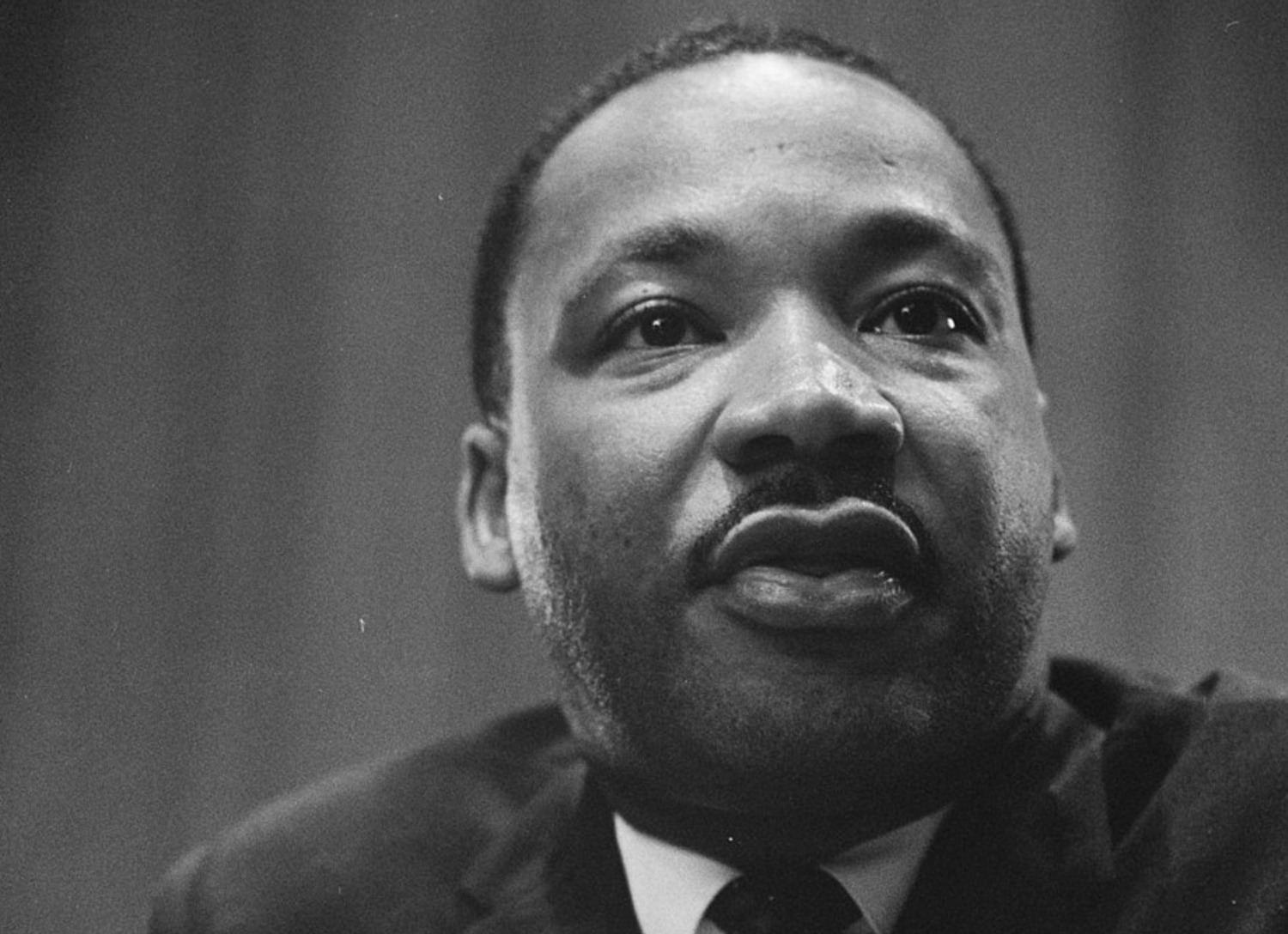 Black and white photo of Martin Luther King Jr.