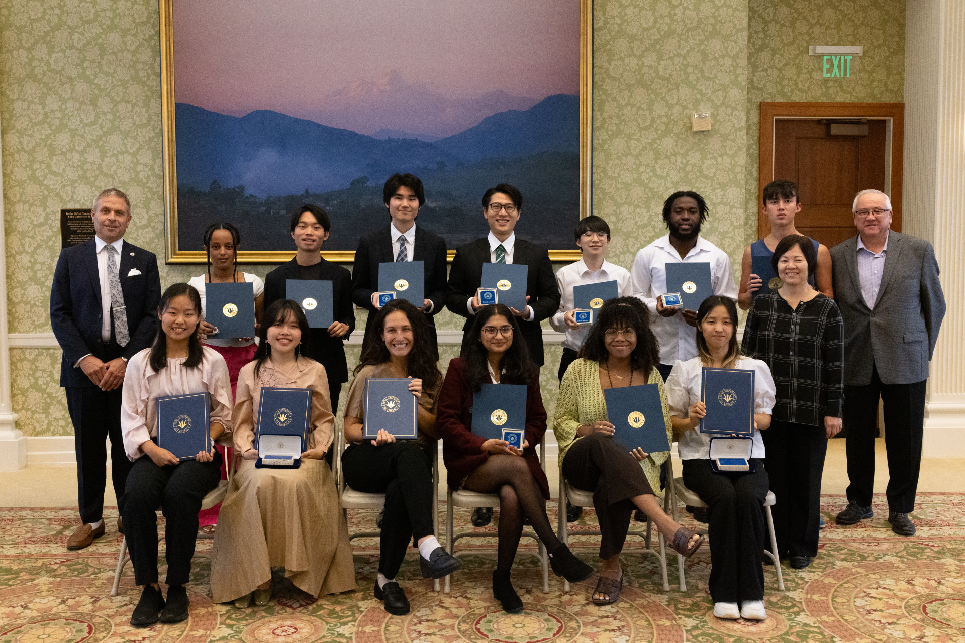 2024 scholarship awardees with university officials 