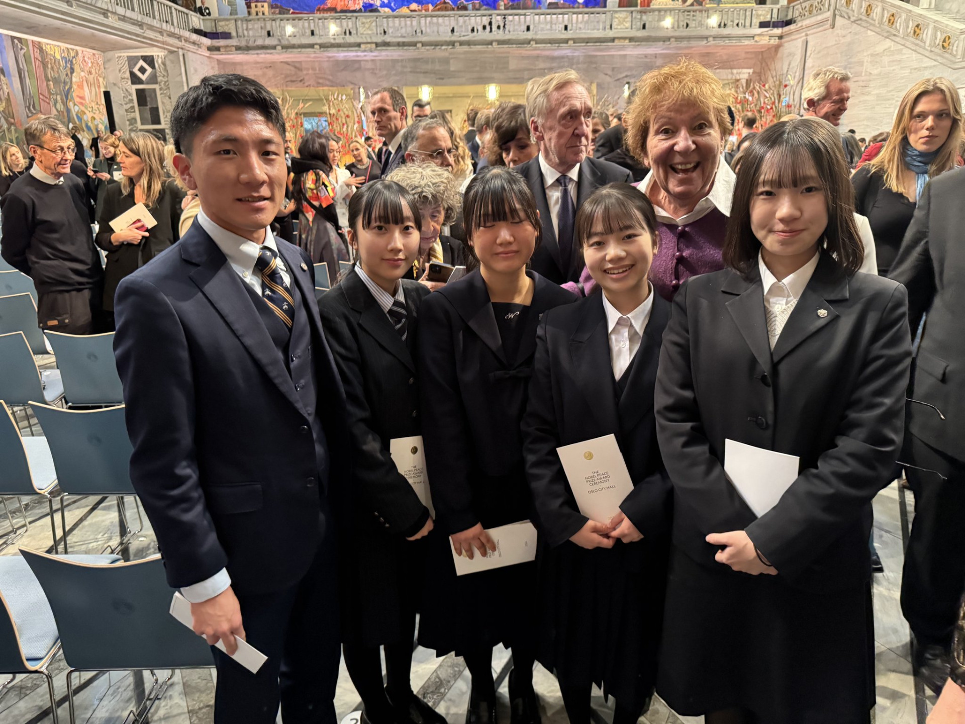 Daiki Katsukawa ’26 attends the 2024 Nobel Peace Prize ceremony with a delegation of high school Peace Messengers 