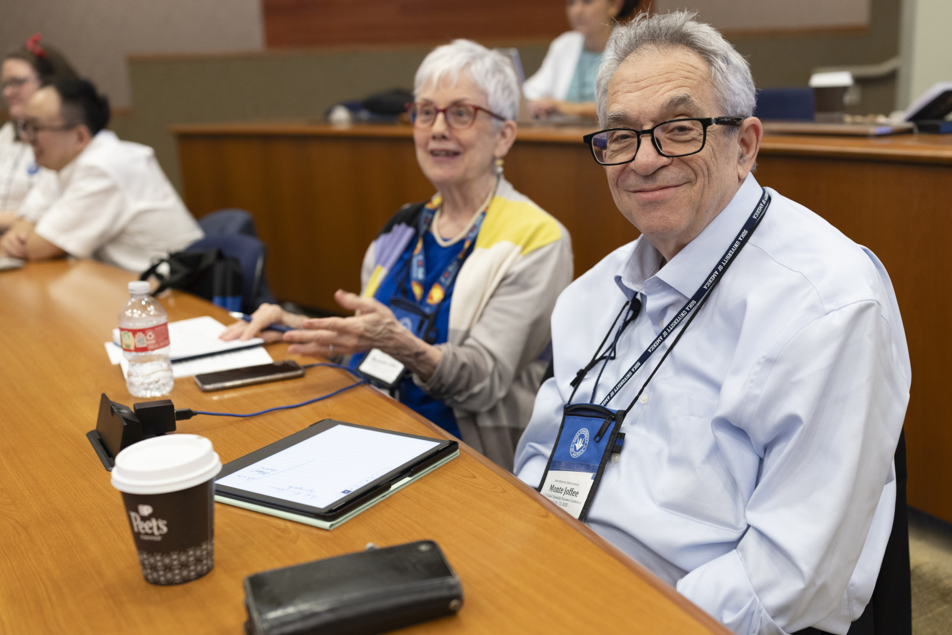 Monte Joffee smiles during the Global Citizenship Education conference.
