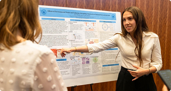 Student giving a presentation