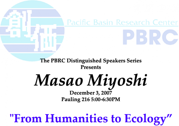 Masao Miyoshi speaker poster