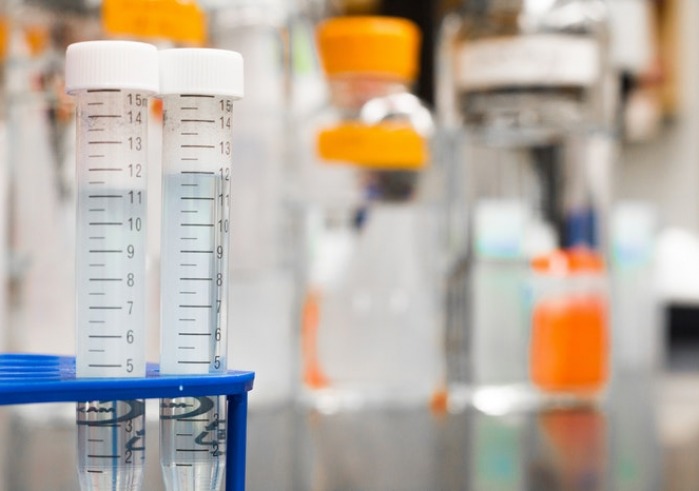 Two test tubes in a lab