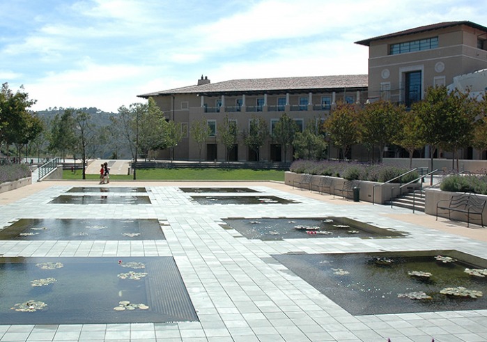 Soka's lily pond courtyard