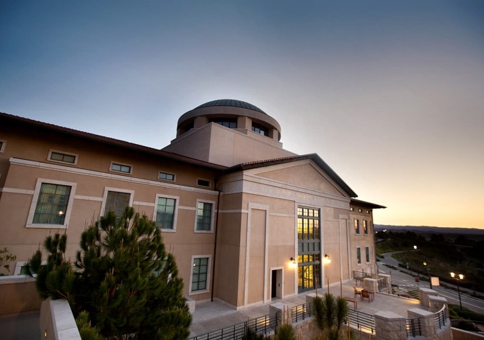 Founders Hall at dusk