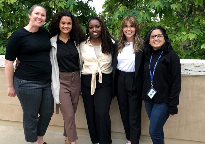 Facilitator Jaime Dance and panelists Aarohee Bhattarai, Khyla Horton, Erica Baldaray, and Diya Mazumder