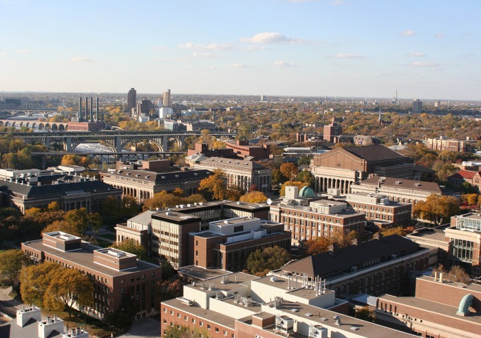 Aerial view of University of Minnesota Campus