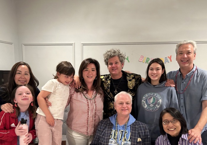SUA donor Steven MacDonald poses with his family during a birthday celebration.