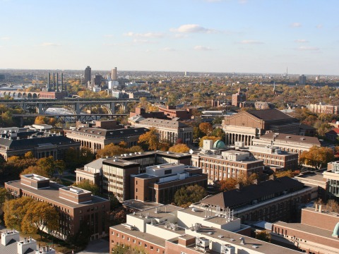 Aerial view of University of Minnesota Campus