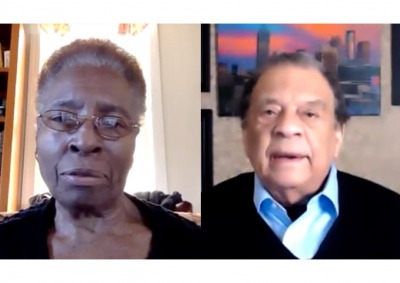 Hortense Spillers and Andrew Young via Zoom