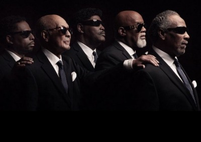 Blind Boys of Alabama. Five members standing in profile