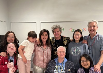 SUA donor Steven MacDonald poses with his family during a birthday celebration.