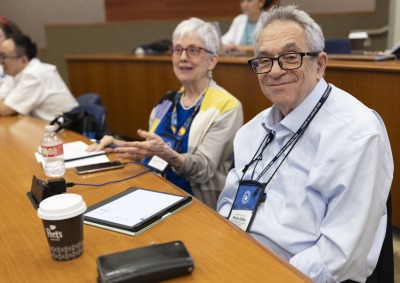 Monte Joffee smiles during the Global Citizenship Education conference.