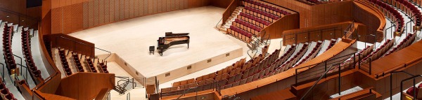 Shot of PAC Concert Hall Stage with Piano