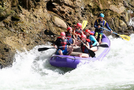 Students white water rafting