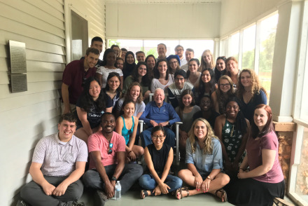 A group of students with Jimmy Cart. 