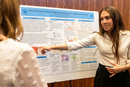 Student giving a presentation