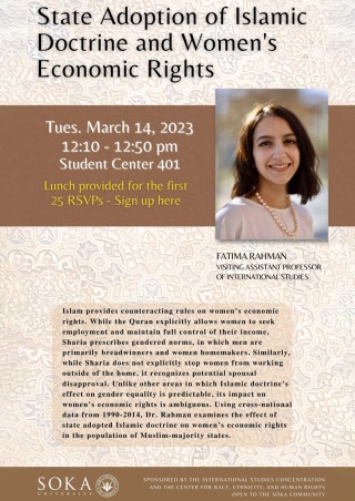 State Adoption of Islamic Doctrine and Women's Economic Rights Flyer