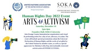 Human Rights Day 2022 Event, “Arts as Activism” Flyer