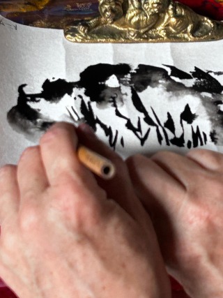 a Japanese brush painting 