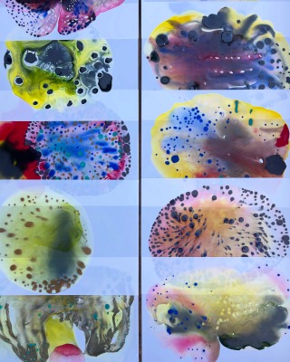 some colorful paintings