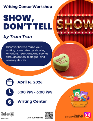 "Show, Don't Tell" Writing Center Flyer